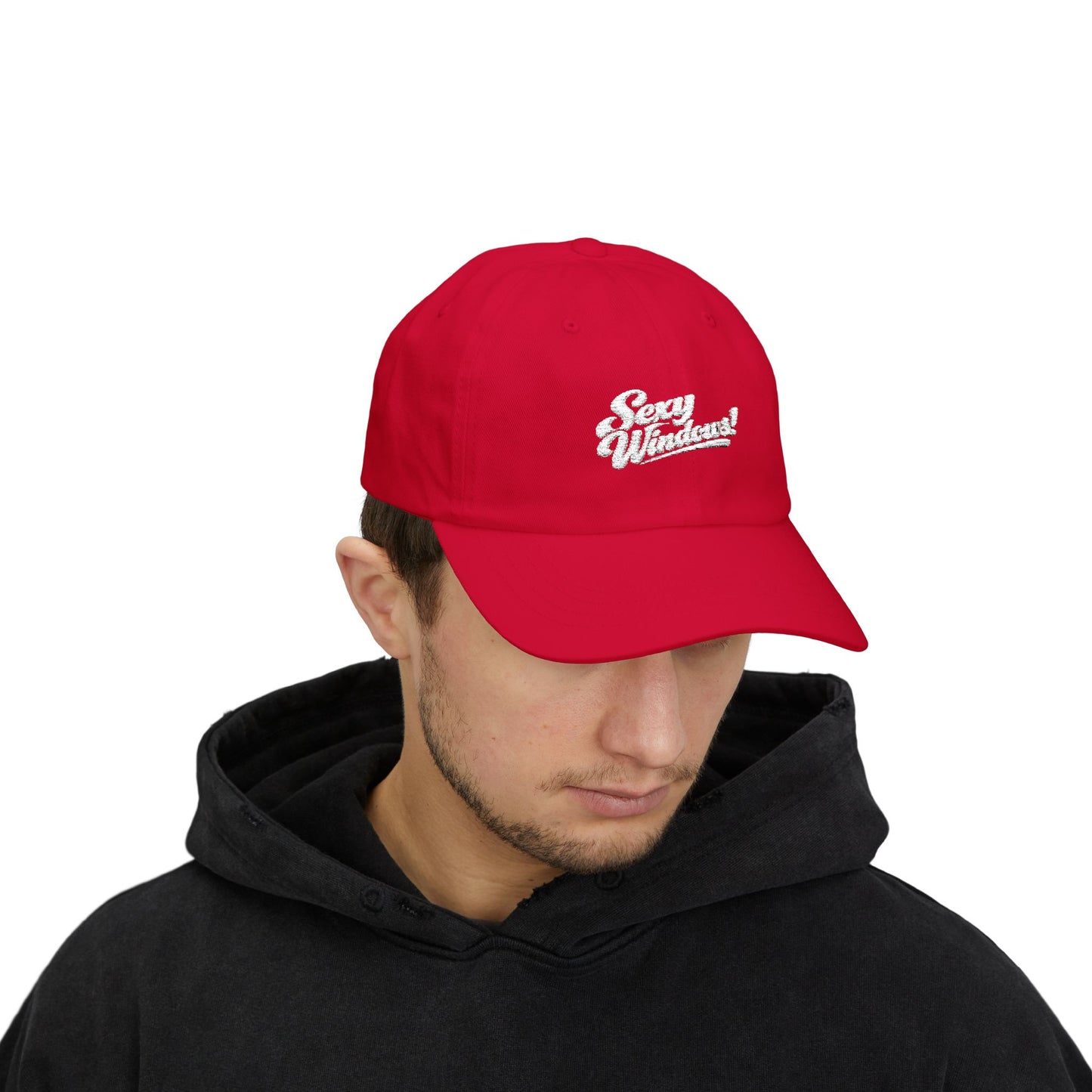 Sexy Windows! Crew Cap | White Embroidered