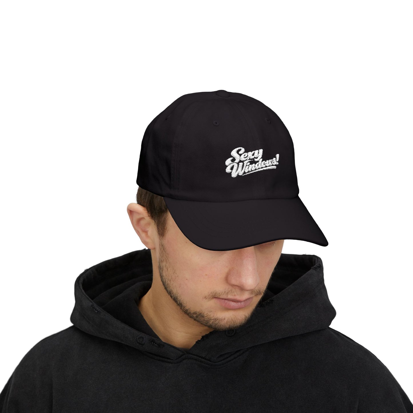 Sexy Windows! Crew Cap | White Embroidered
